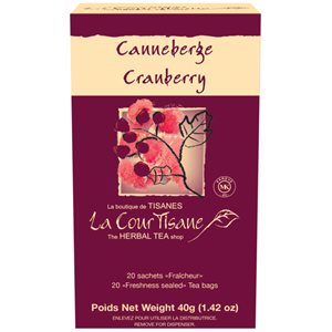 LA COURTISANE Thé Canneberge - Cranberry Tea (80CT)