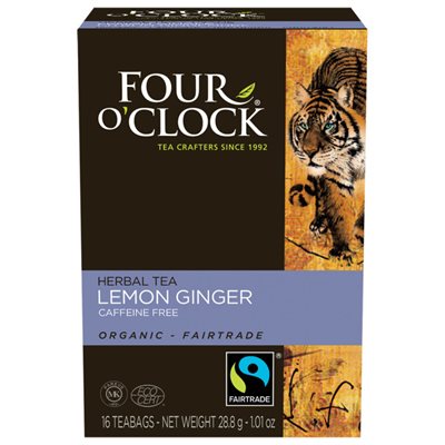 FOUR O'CLOCK Thé Citron Gingembre - Lemon Ginger Tea (6x16CT)