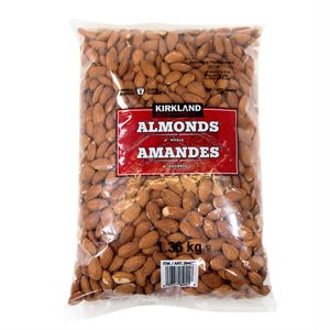 KIRKLAND Amandes Entieres - Whole Almonds (1x1.36kg bag)