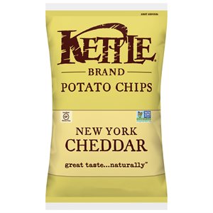 KETTLE CHIPS NY Cheddar-Fromage Cheddar (1x24x45gr)