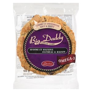 BIG DADDY Biscuits l’Avoine et Raisins - Oatmeal Raisin Cookies (1x8x100g)