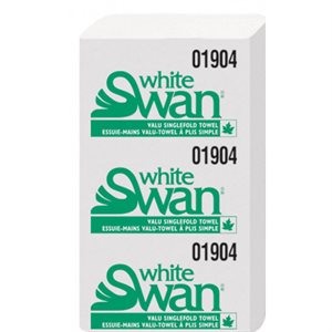 WHITE SWAN #1900 Essuie-Main Plis Simple - Single Fold Towels (1x16x250)