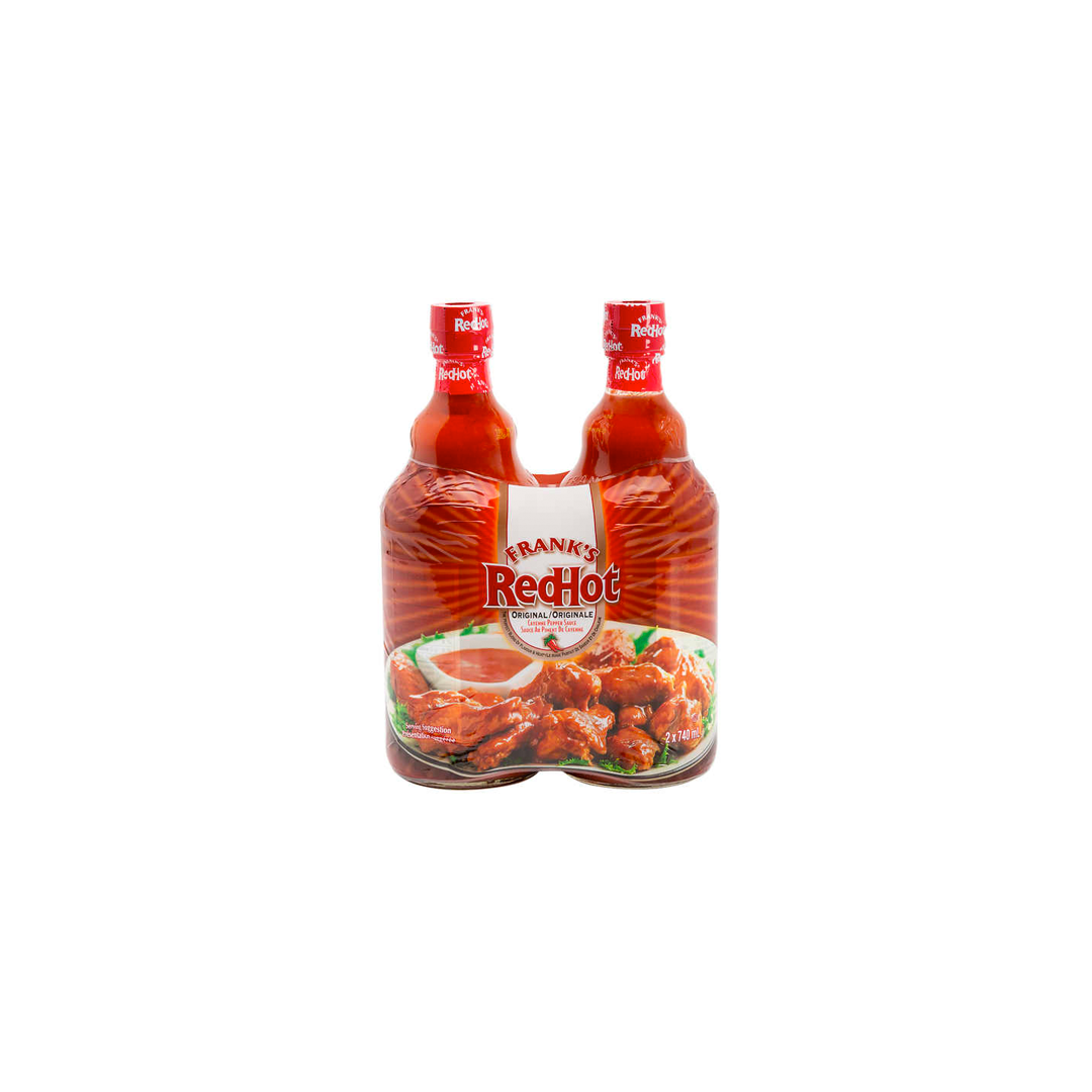 FRANKS Red Hot Sauce Piment Cayenne - Original Pepper Sauce (2x740ml)